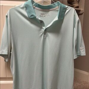 Nike Turquoise and White Polo Shirt Performance Fabric